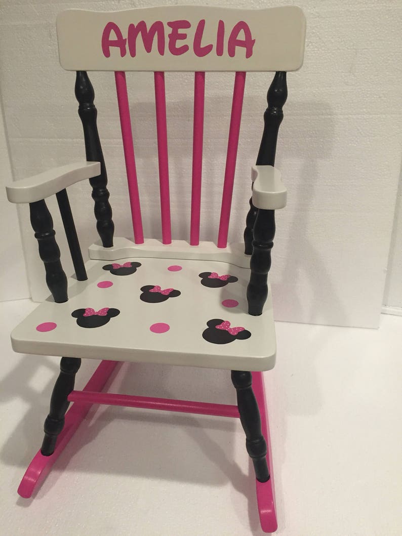 Minnie Mouse Rocking Chair Kids Bedroom Nursery Baby Gift Decor