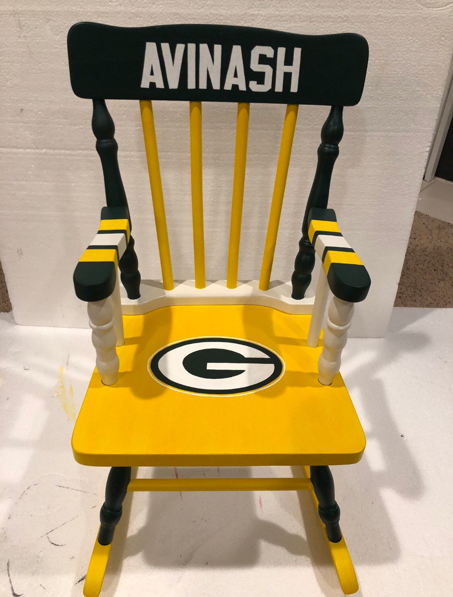 Greenbay Packers NFL Chair childrens Rocking Chair Personalized Rocking