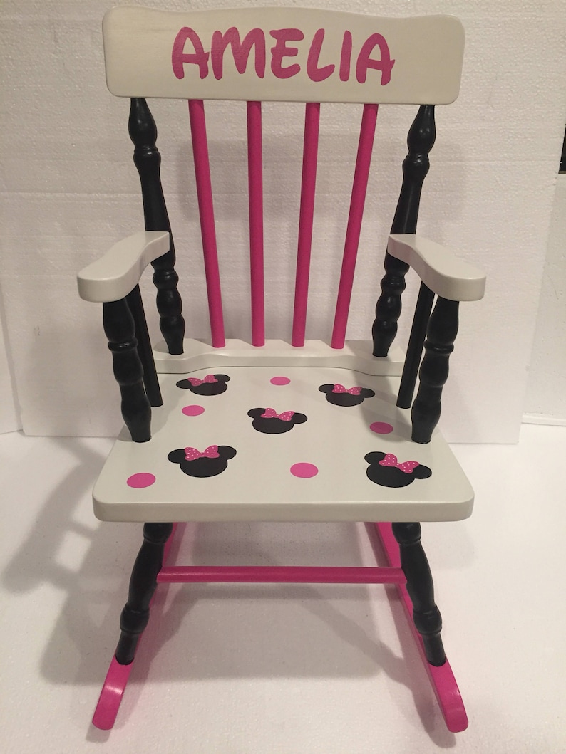 Minnie Mouse Rocking Chair Minnie Mouse Kids Bedroom Minnie Mouse Nursery Minnie Mouse Baby Minnie Mouse Gift Minnie Mouse Decor