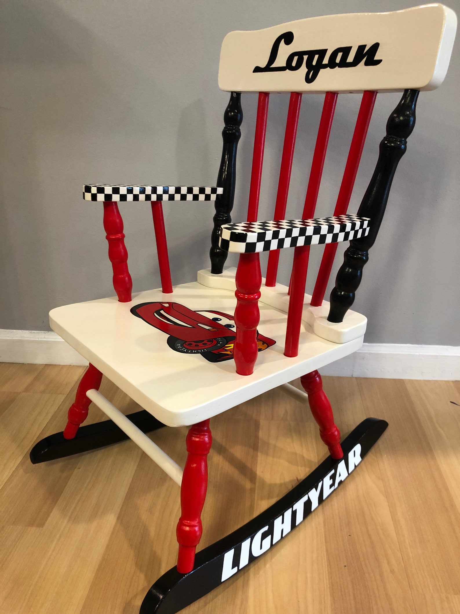 Cars Rocking Chair - Cars Nursery - Cars Birthday - Lightning Mcqueen ...