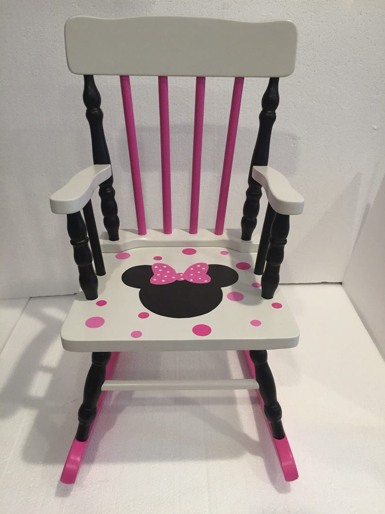 Minnie Mouse Rocking Chair Kids Bedroom Nursery Baby Gift Decor