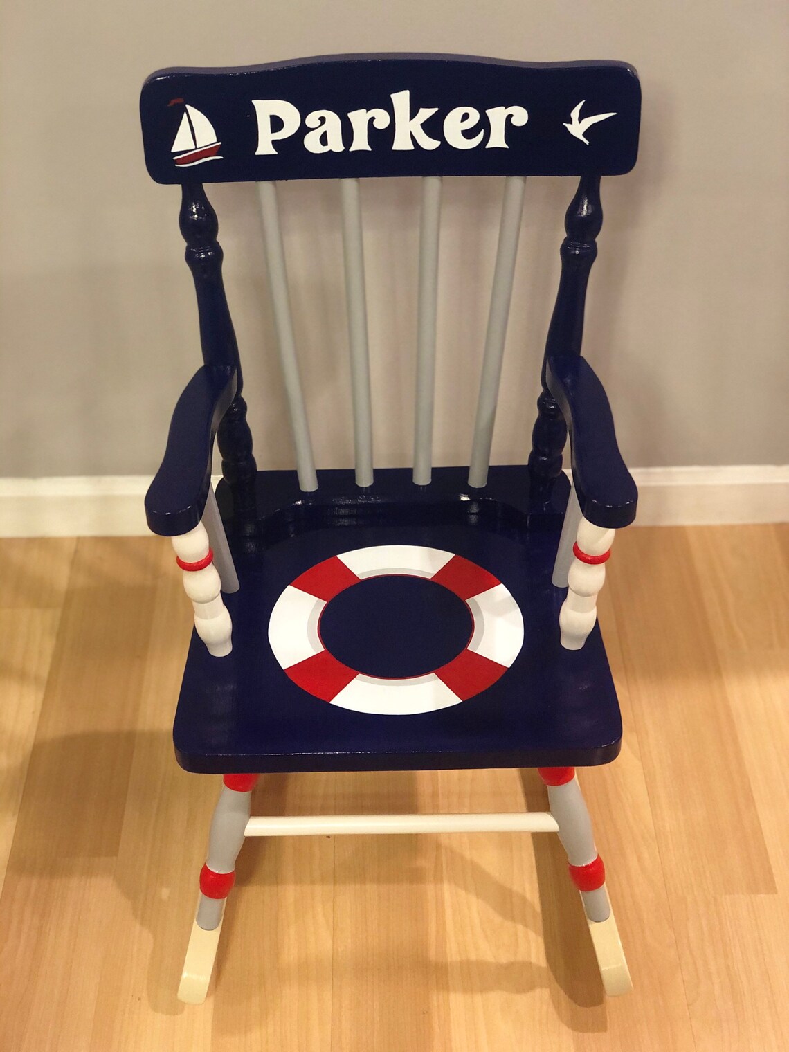 Nautical Nursery Nautical Baby Nautical Rocking Chair Etsy