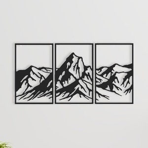 Mountain wall decor, Mountain wall art, Hanging wall art mountains, Wooden wall decor, Wooden wall art, Wooden wall hanging, Home decor