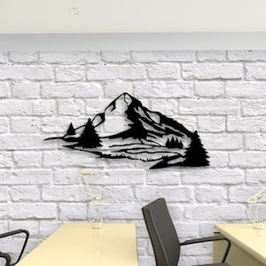 Mountain wall decor, Mountain wall art, Hanging wall art mountains, Valley decor, Tree decor, Wooden wall decor, Wooden wall art, Home decor