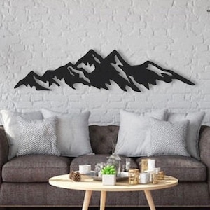 Mountains wall decor, Mountains wall art, Wall hanging mountains, Wooden wall decoration, Housewarming gift
