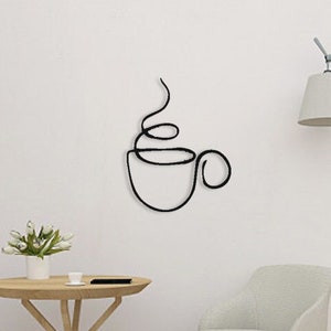 Coffee wall art Coffee cup wall hanging Coffee wall decor Wooden coffee sign Coffee cup sign Kitchen decor Wooden wall art