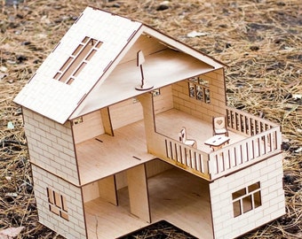 4-Floor Wooden Dollhouse 1:6 Scale, Doll House Kit - Etsy 日本