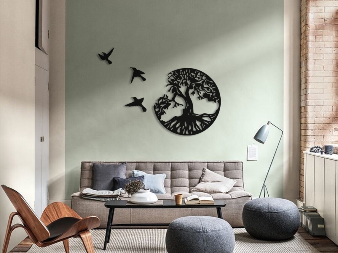 Tree of Life Wall Art Tree & Birds Wall Decor Family Tree Etsy