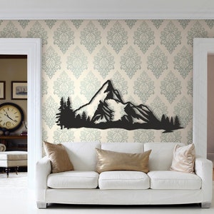 Mountain wall decor, Mountain wall art, Hanging wall art mountains, Wooden wall decor, Wooden wall art, Tree decor, Home decor