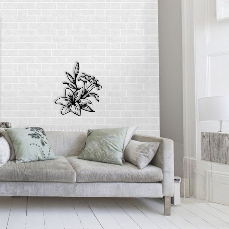 Lily Wall Decor Flower Wall Art Lily Wall Hanging Floral Etsy