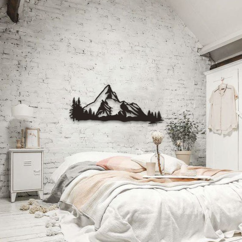 Mountain Wall Decor Mountain Wall Art Hanging Wall Art Etsy