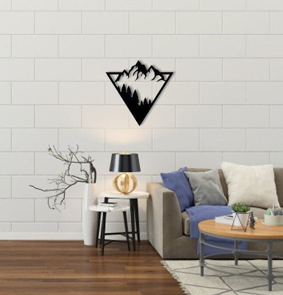 Mountain Wall Decor Mountain Wall Art Hanging Wall Art Etsy
