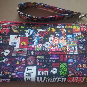 Monedero/llavero con identificación y estampado de teatro de Broadway súper lindo