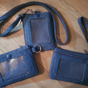 Monedero con cremallera y estampado de mezclilla súper lindo