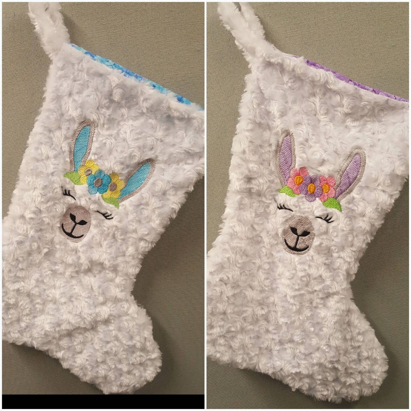 Super Cute Handmade Faux Fur Llama Christmas Stocking | Etsy