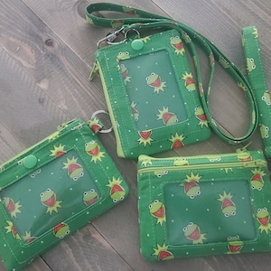 Llavero/cordón para billetera con identificación con estampado de Kermy súper lindo