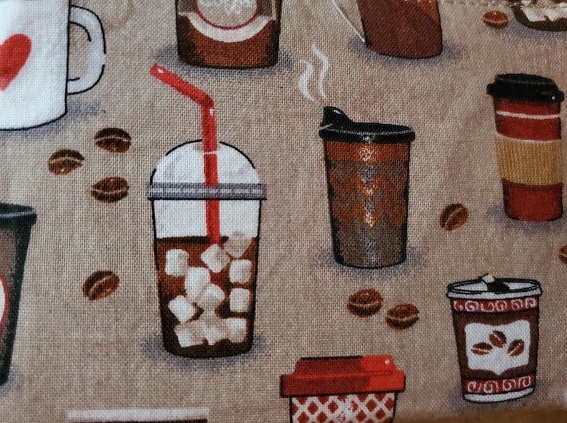Super Cute Expresso Coffee Wristlet Lanyard ID/Badge Wallet w/Keyring image 7