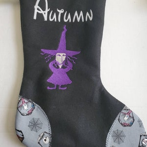 Handmade Christmas Christmas Witch  Stocking-Monogram Ready