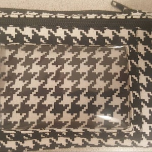 Monedero con cremallera y estampado de pata de gallo súper lindo