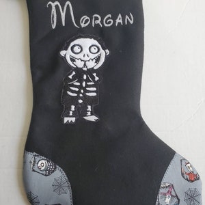 Handmade Christmas Zombie Ghost Boy Stocking-Monogram Ready