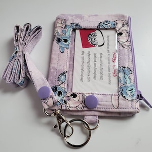 Super Cute My Sweat Heart Alien Print ID Wallet Key Chain Lanyard