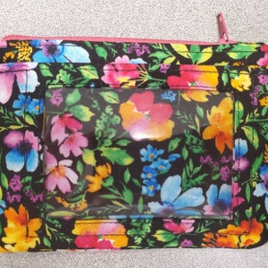 Monedero/llavero con cordón para identificación con estampado de jardín de flores súper lindo