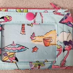 Monedero, llavero y cordón con estampado de flamencos súper lindos para fiestas