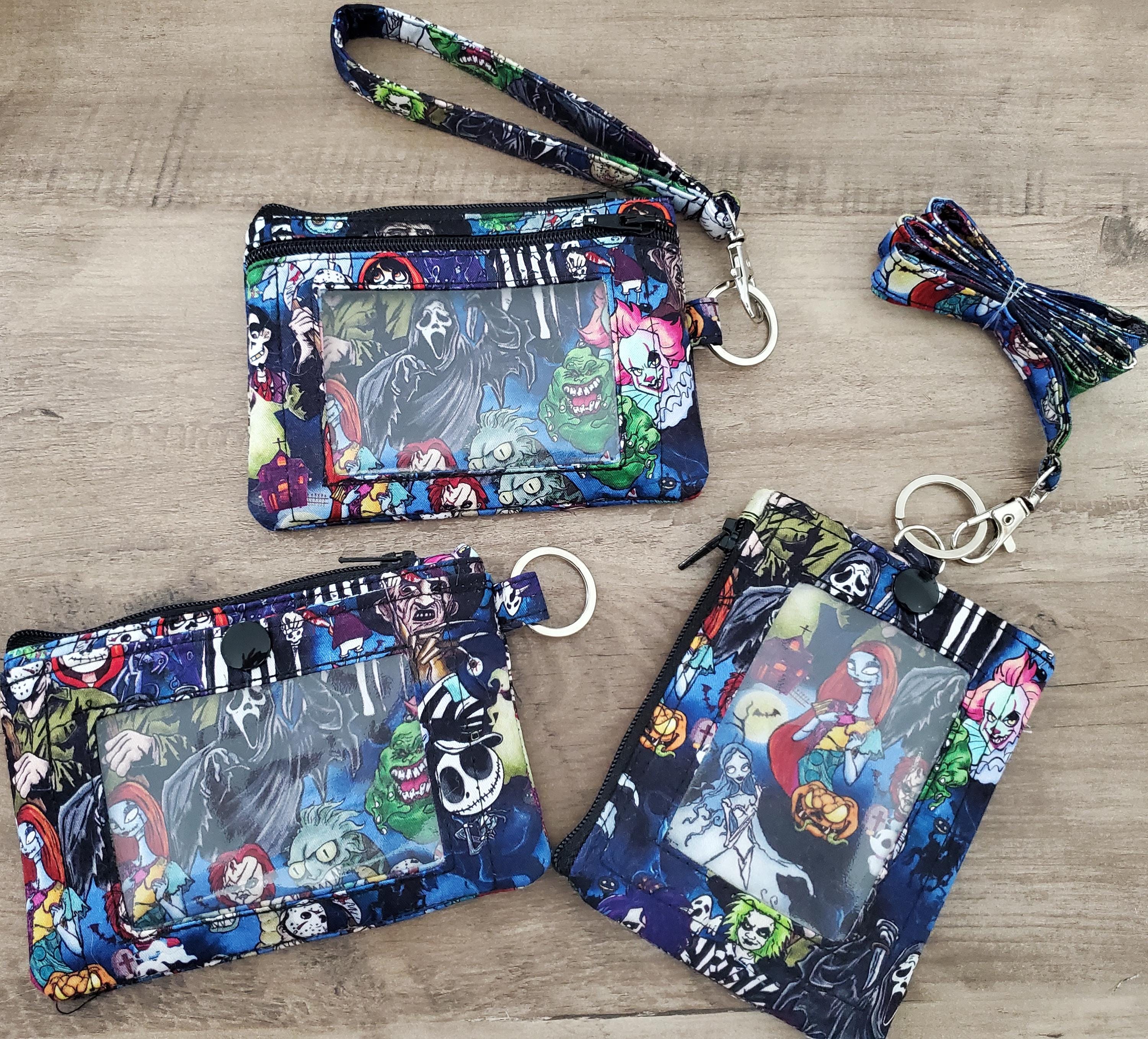 Super Cute Halloween Horror Print ID Wallet Key Chain