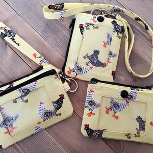 Llavero para billetera con identificación y estampado de gallo súper lindo