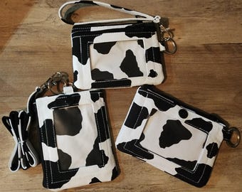 Super Cute MooMoo Cow Print ID Wallet Key Chain Lanyard
