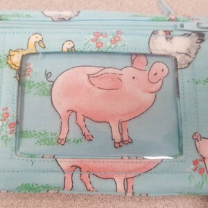 Llavero con cremallera para cartera con estampado de animales de granja multicolor superbonito