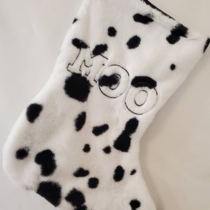 Super Cute Handmade Fluffy MooMoo Cow Stocking