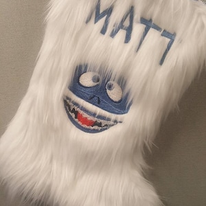 Adorable Handmade Furry Snowman Stocking