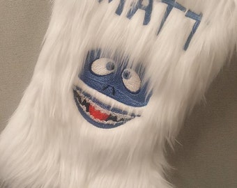 Adorable Handmade Furry Snowman Stocking