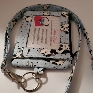 Monedero/llavero con estampado de vaca y leche MooMoo súper lindo