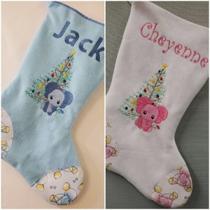 Adorable Handmade Baby Elephant Christmas Stocking