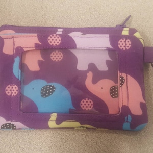 Super Cute Elephant Print ID & Coin Wallet + Key Ring