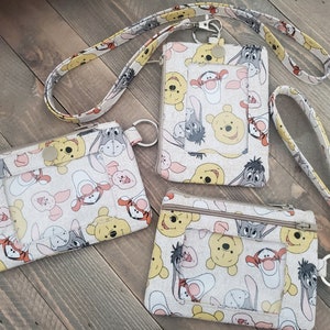 Llavero y cordón para billetera con identificación con estampado de oso y amigo súper lindo