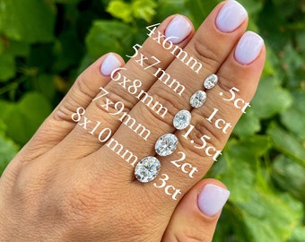 Loose GRA Certified Oval Cut Moissanite • D VVs1 Loose Moissanite Stones • Loose Oval Stones • Repair Stones • All Sizes With Certificate
