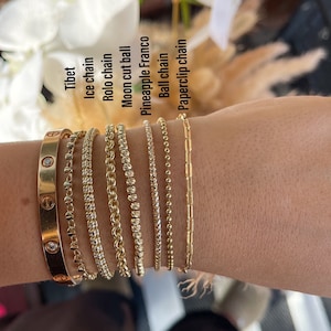14K Solid Gold Bracelets Ball Dainty Chain Paperclip Bracelet Dainty Arm Party Chains 14K Gold Dainty Bracelets Bracelet Stack Etsy Australia