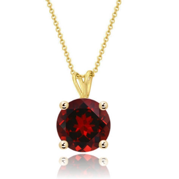 14K Solid Gold Birth Stone Pendant | Birthstone Pendant| Garnet | Amethyst | Aquamarine| Diamond| Emerald | Sapphire | Ruby|