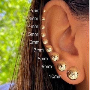 14K Gold Round Ball Push Back Studs White Gold Ball Studs Gold Ball Studs Solid Gold Ball Earrings 2mm 3mm 4mm 5mm 6mm 7mm 8mm Etsy