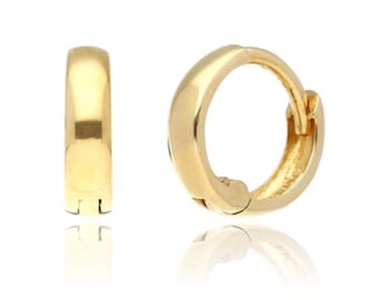 14K massief gouden knuffels | 9 mm 12 mm dikke knuffels | 14K Dikke Huggies \ Moederdag