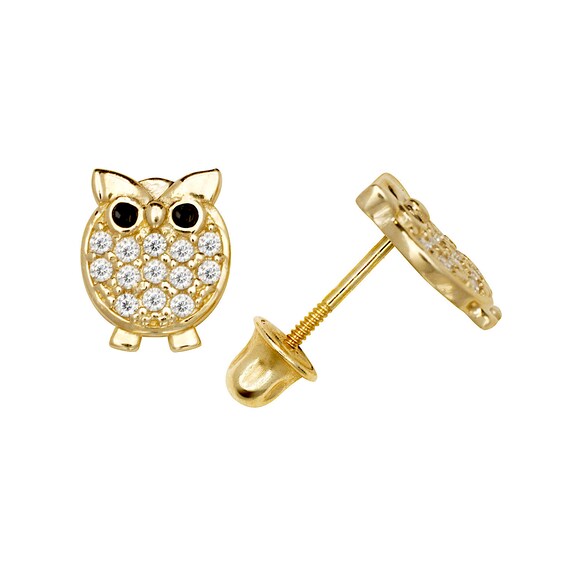 Cute Owl Earrings Post Stud 6mm Antiqued Sterling Silver Cute Owl Earrings Post Stud 6mm Antiqued Sterling Silver