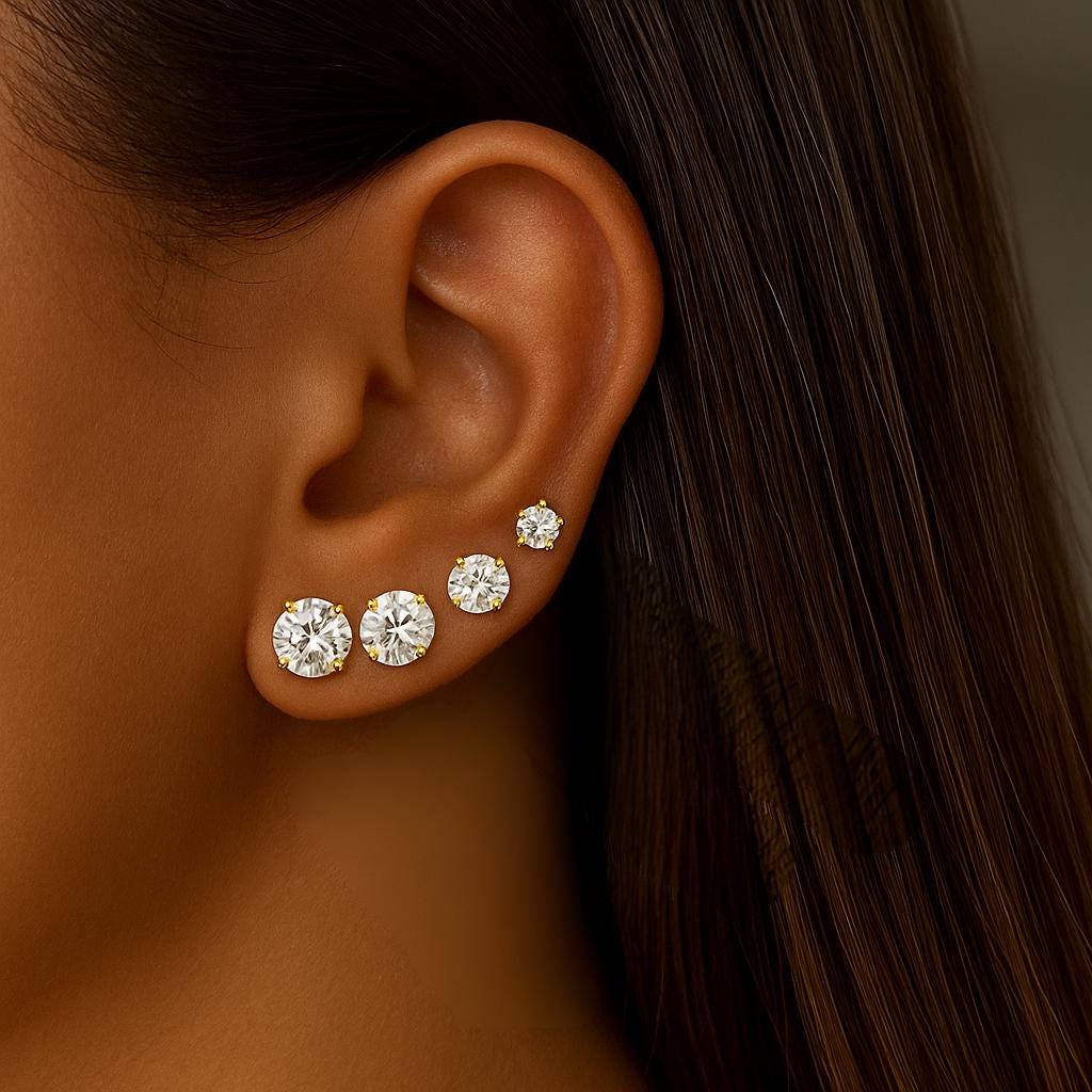 14Kゴールド ラボグロウンダイヤモンド スタッドピアス (0.50カラット