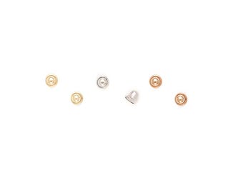 14K Solid Gold SCREWBACKS. A Pair of Earring Backs. Backing Only. 3x3.5mm|
