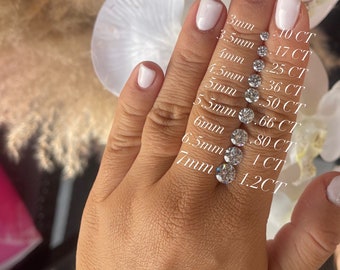 Loose GRA Certified Round Cut Moissanite • D VVs1 Loose Moissanite Stones • Loose Round Stones • Repair Stones • All Sizes With Certificate