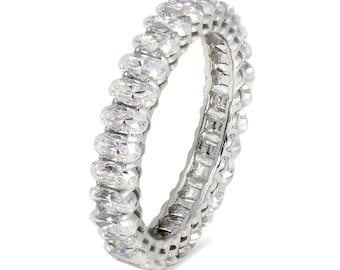 14K Moissanite Oval Eternity Band | Stacking Wedding Ring