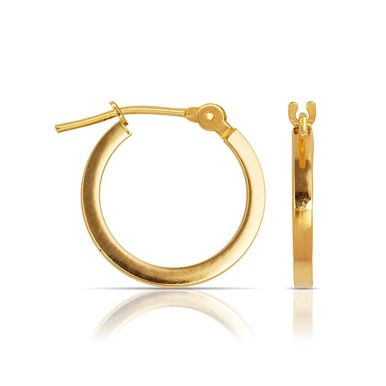 14K Solid Gold Hoops 1.5mm Solid Hoops Gold Hoops trendy Etsy