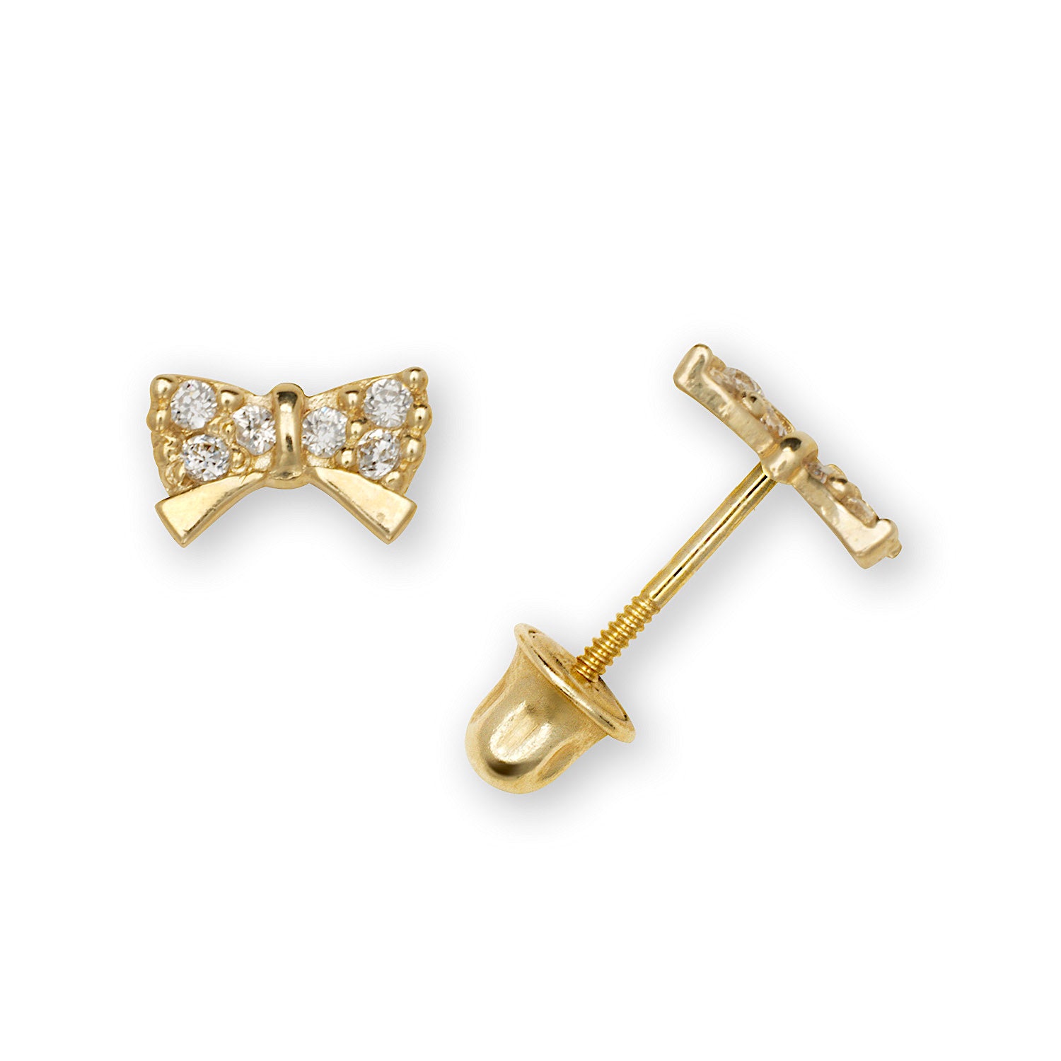 14K Gold Dainty Bow Studs 14K Gold Minimal Bow Earrings Bow Studs